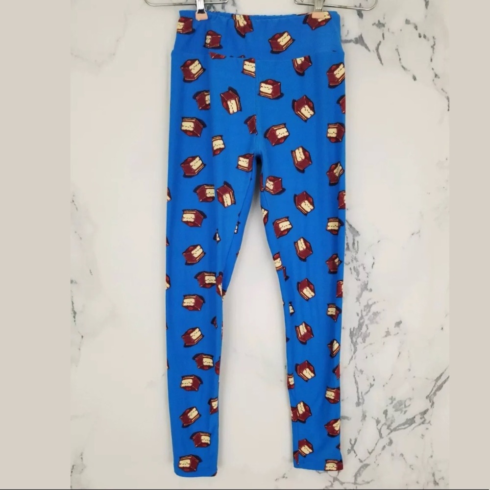 LuLaRoe Womens OS (One Size) Blue Cakes Leggings